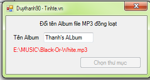 Phần mềm đổi tên Album cho file (MP3)