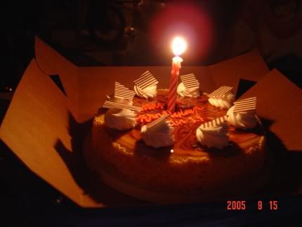 My bday cake with lighted candles