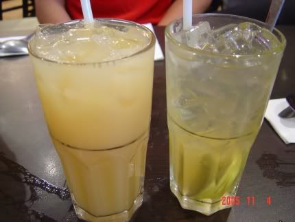 Fruit Milk(Left) and Honey Lemonade Juice(Right)