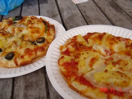 Pizzas at Sharpino's Pizzeria, Sentosa