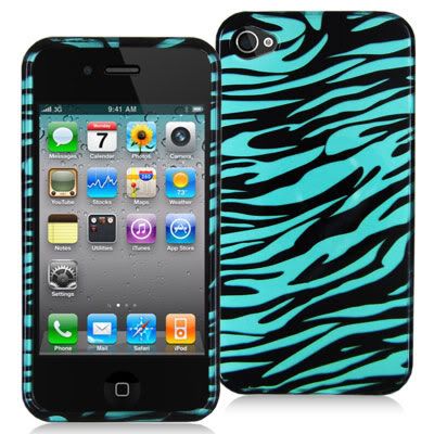 Iphone Hard Cases on Iphone 4   Baby Blue Zebra Protective Hard Case Cover   Ebay