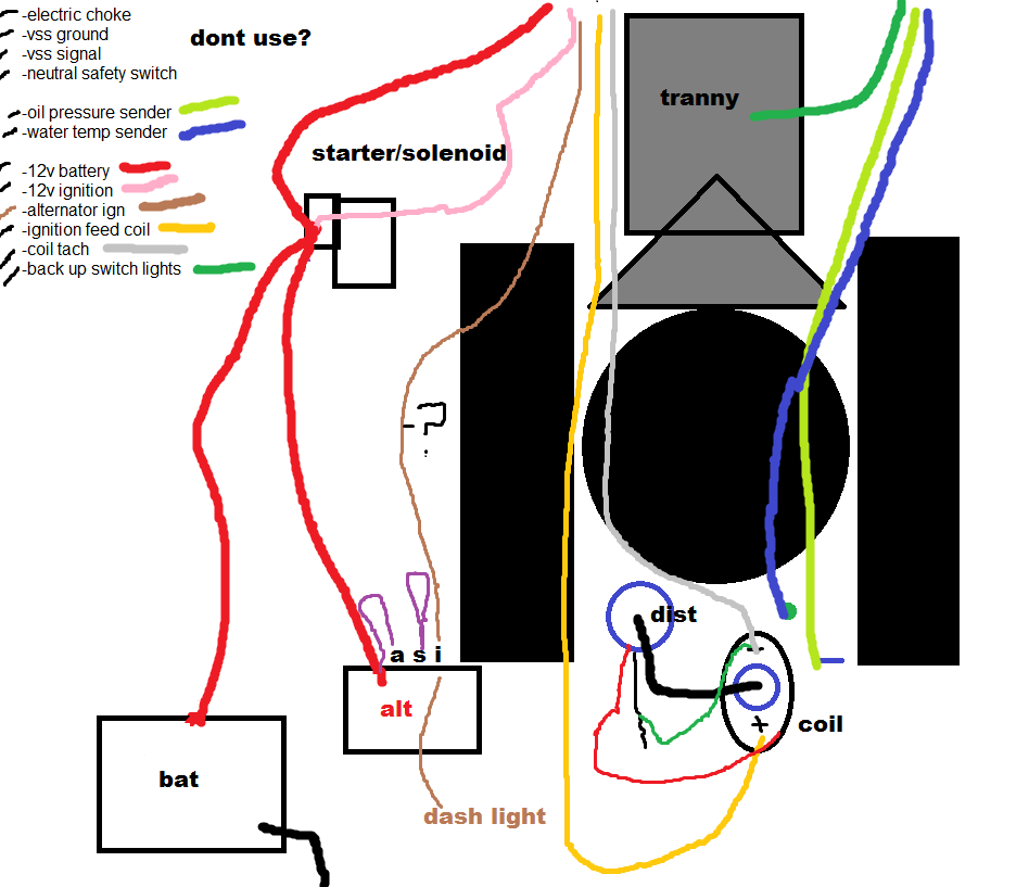 1966 with carbureted 1994 5.0 starter/solenoid wiring help - Forums at