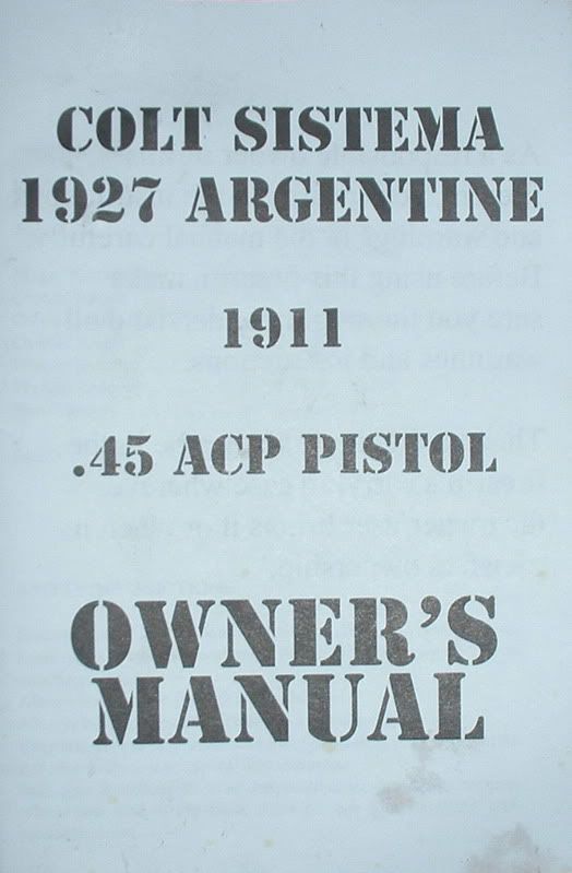 colt pistol owners manuals