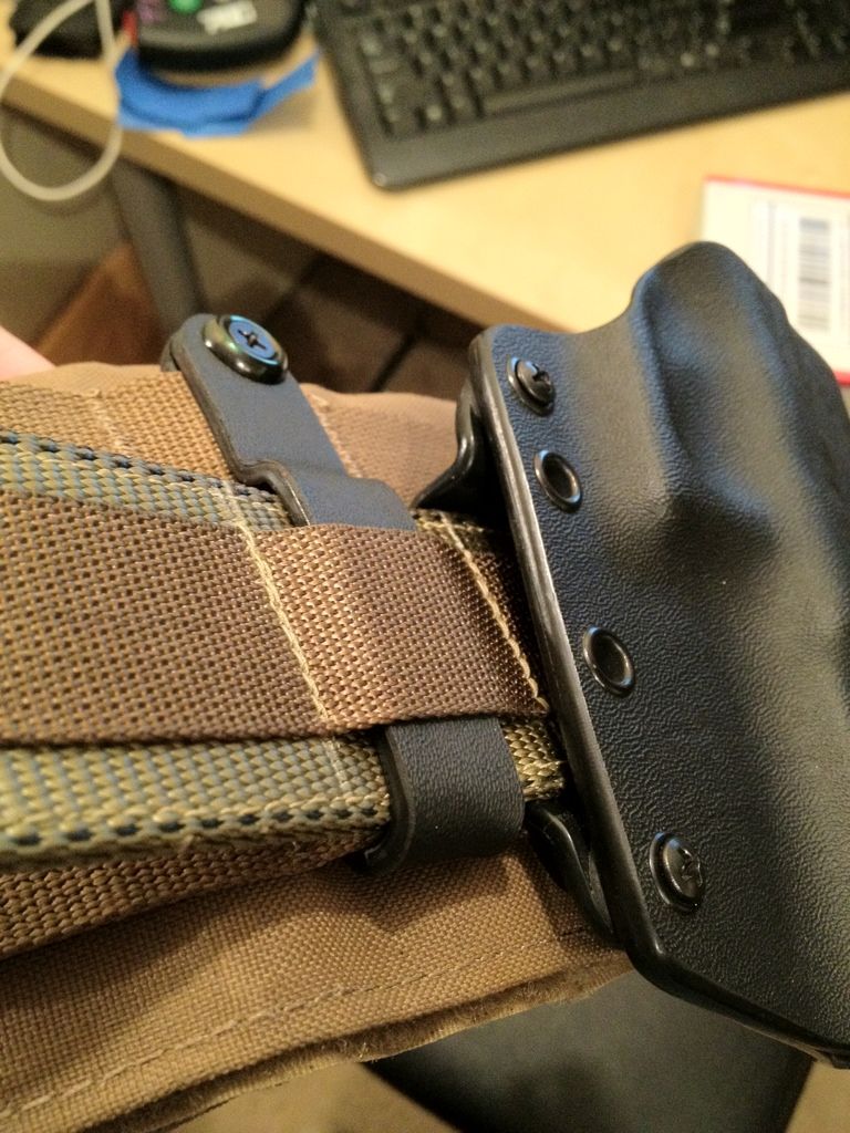 Attaching kydex holsters to MOLLE webbing