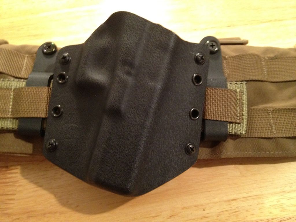 Attaching kydex holsters to MOLLE webbing