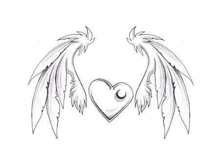 I got the idea to do this drawing from Shivadiva's heart with wings