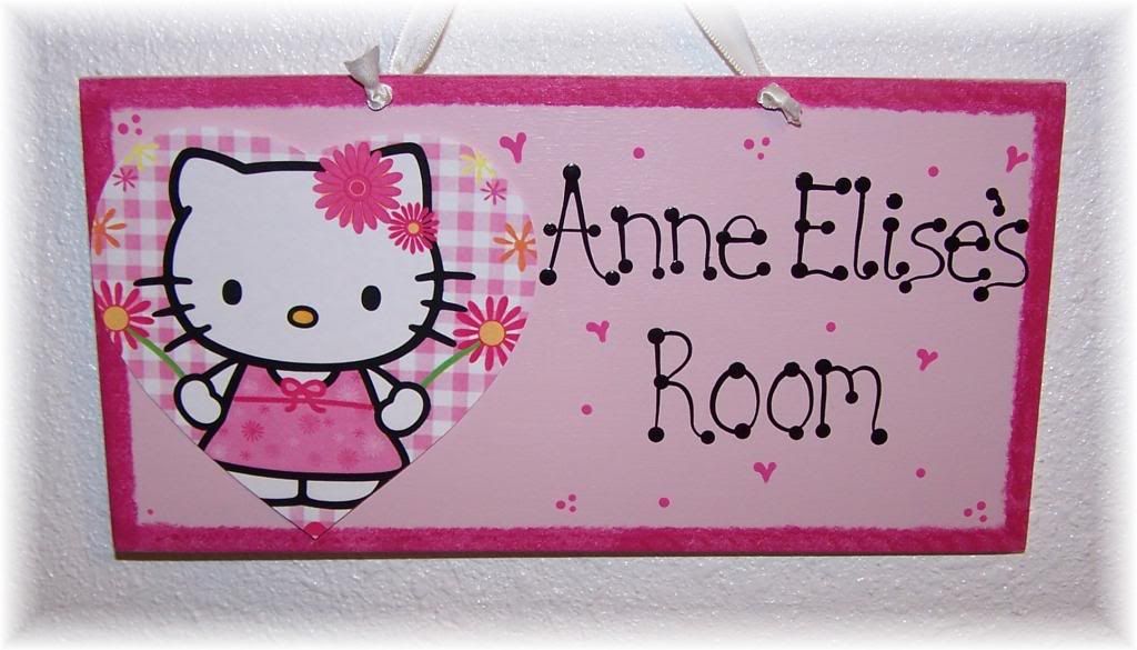 Hello Kitty Sign Room Decor Personalized Name Girls Bathroom ...