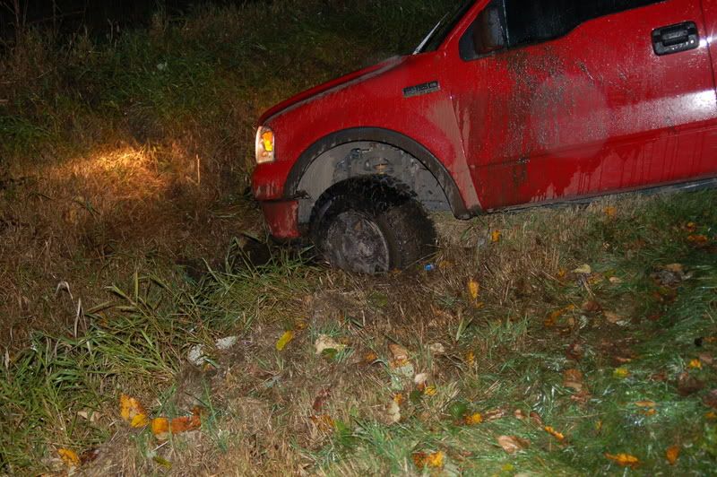 truck in the ditch