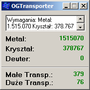 OGame Transporter screen shot