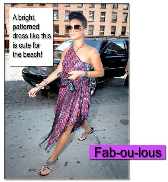 Rihanna stepped out in a very bold printed dress it appears to be Missoni