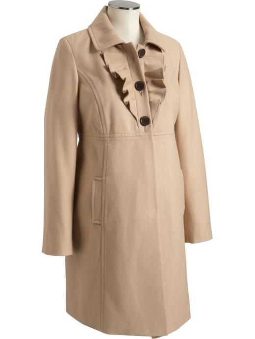 OLD NAVY MATERNITY LONG RUFFLED WOOL BLEND COAT JACKET WINTER XS,S,M,L