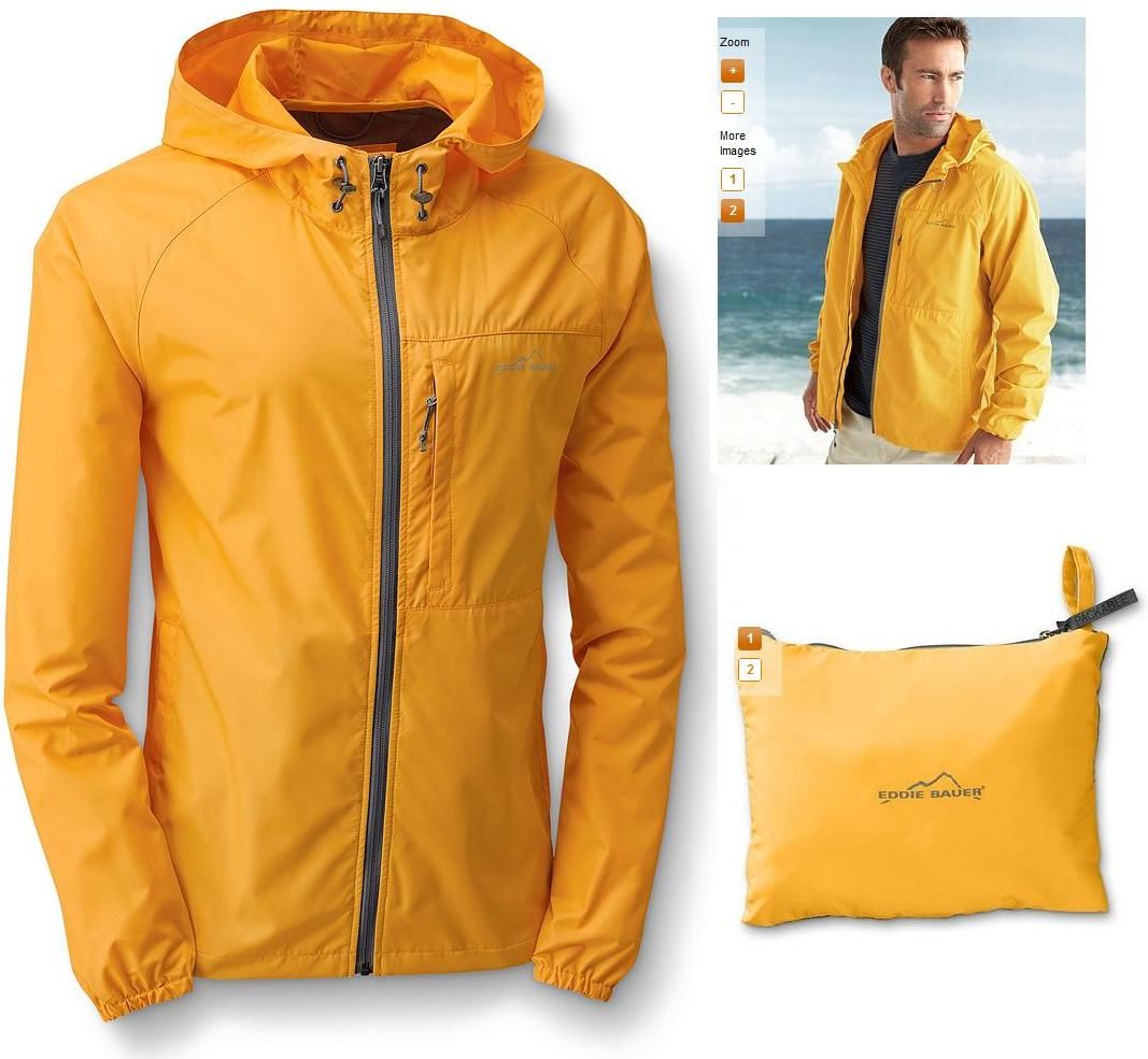 Eddie Bauer RIPPAC Packable rain wind jacket coat L-3XL | eBay