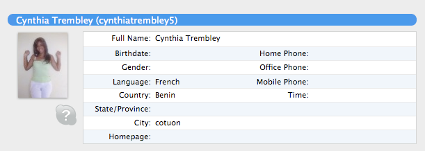 Cynthia Skype Profile