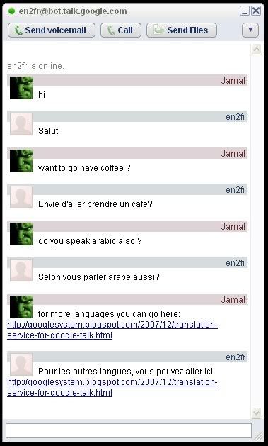 Google Talk English to French