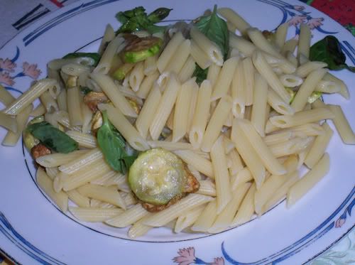pasta recipe with fried zucchini