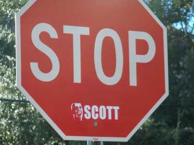 A picture of a funny stop sign I took in Tampa regarding our Governor.