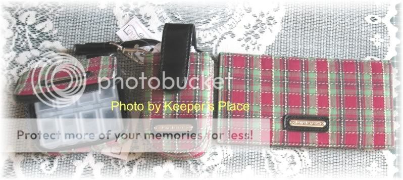 LONGABERGER HOLIDAY PLAID 4 PC SET BAG CELL CASE PILL CASE & CHECKBOOK 