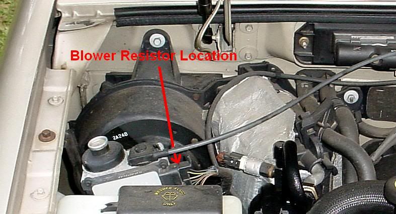 2002 Ford focus blower motor resistor location