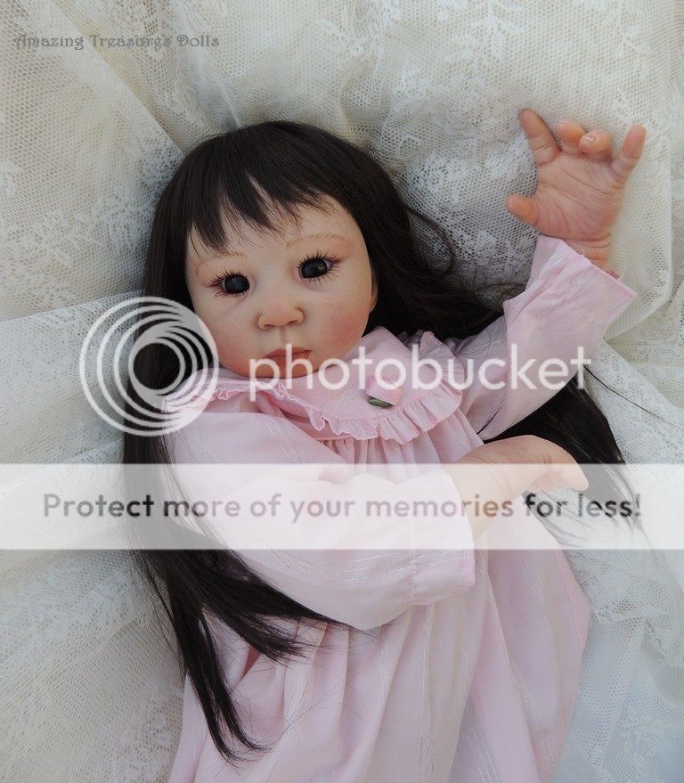 Reborn Toddler Asian Mei Ling Adrie Stoete Lauscha Eyes 29 inches Tall