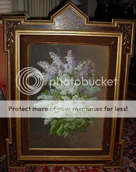 RAOUL M de LONGPRE Fils LILACS IN BLOOM PAINTING  