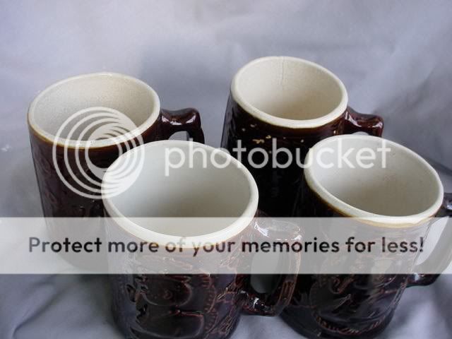 Antique Burley Winter Heart Brand Stoneware Tankard Set  