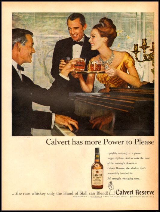 1960 vintage ad for Calvert reserve Whiskey  289  