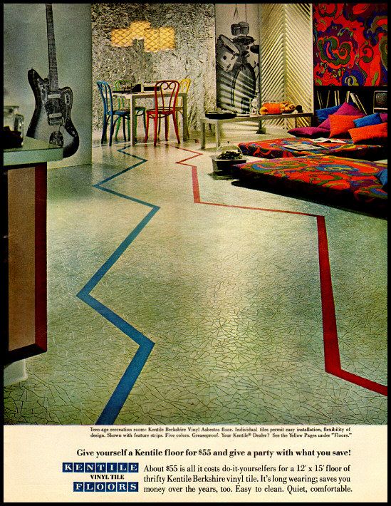 1960 vintage ad for Kentile Vinyl Tile Floors  1329  