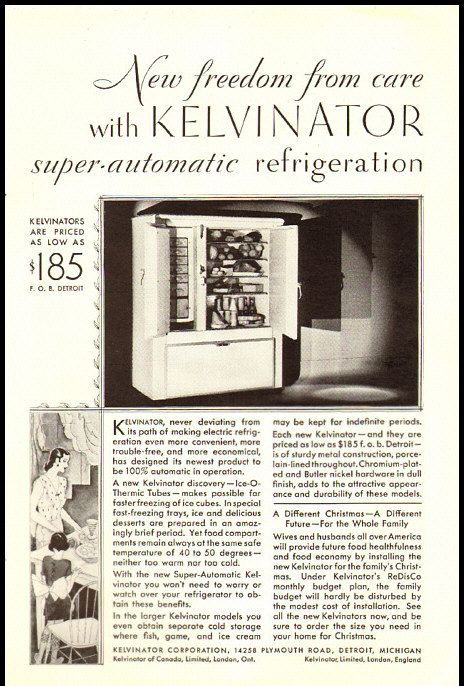 1930 Vintage Ad Super Automatic Kelvinator Refrigerator