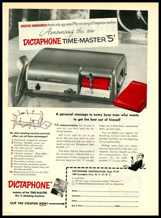 1947 Dictaphone dictation recording machine vintage ad  