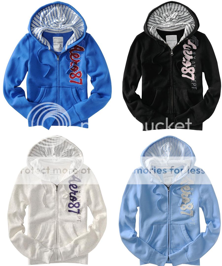 aeropostale womens vertical logo full zip front hoodie