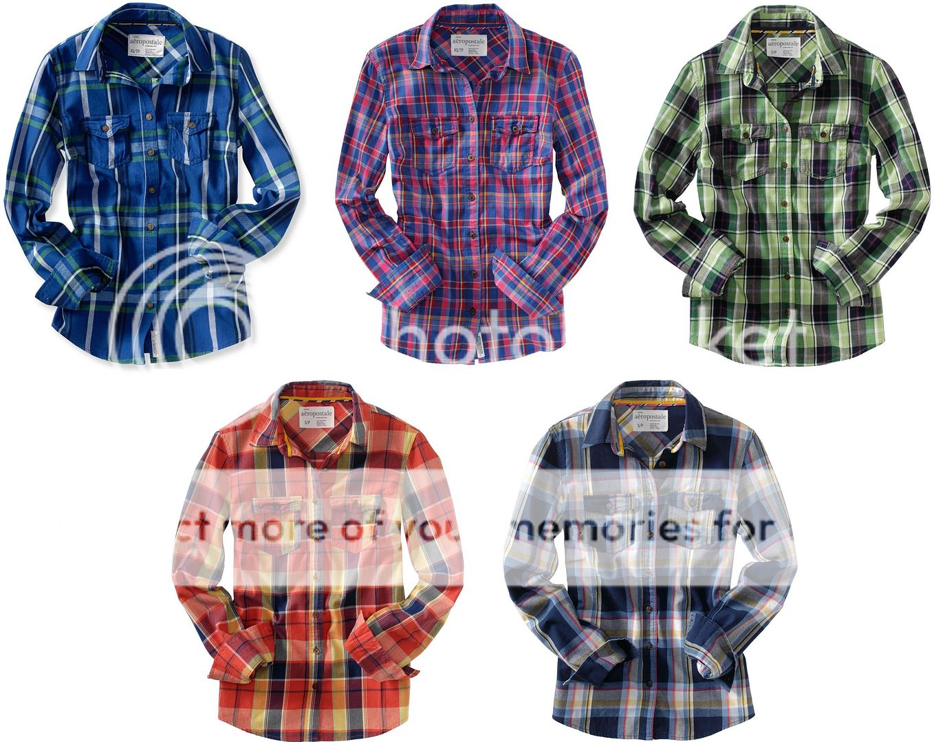 Aeropostale AERO womens girls woven plaid long sleeve shirts XS,S,M,L 