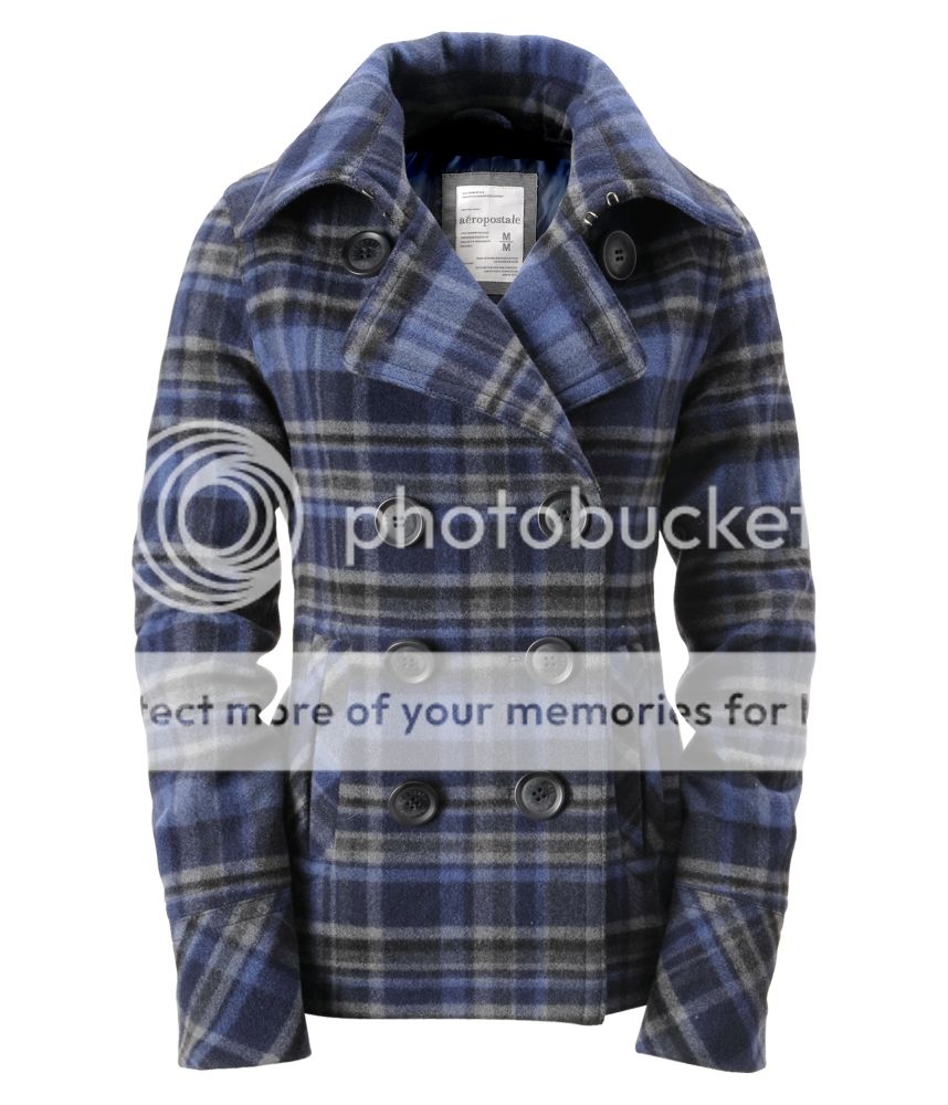 AEROPOSTALE PLAID PEA COAT WINTER JACKET XS,S,M,L,XL  