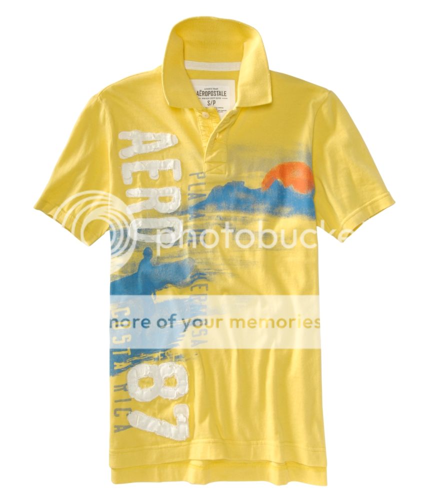 Aeropostale mens SURF POLO T shirt tee S,M,L,XL,2XL NEW  
